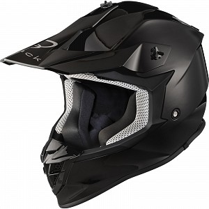 Black Gravel Solid Gloss Black Motocross 0103 Cross Hjälm