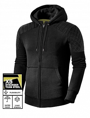 Premium Ce 17092:2020 Klassischer Schwarzer Wasserdichter Motorrad-hoodie