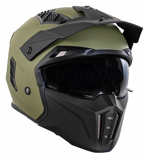 Schwarzer Streetfighter Sv S Solid Mat Army Green Ece 22-06 Mc / Cross Motorradhelm