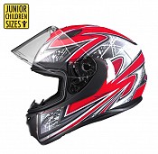 Sa03 Junior Rot Glänzender Motorradhelm