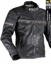 Veste Mc En Cuir De Goatnappa Ce Premium Stealth 92x Vintage Noir