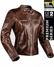 Lady Bandit 92x Distressed Brown Getnappa Ce Premium Mc Skinnjacka