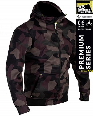 Sweat À Capuche Moto ImpermÉable Premium Camo Forrest Ce 17092:2020