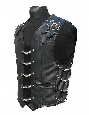 Gilet En Cuir Retro Rider Biker Gilet En Cuir