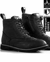 Black Officer Wp Brogue Bottes Mc ImpermÉables Noires Bottes