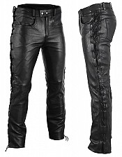 Pantalon En Cuir Unisex Pantalon à Lacets Lace Up Pantalon En Cuir Mc En Peau De Buffle - Mcv