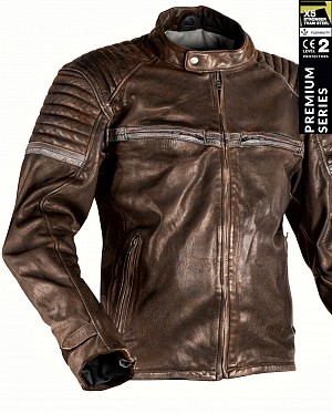 Veste Mc En Cuir De Goatnappa Ce Premium Marron Stealth 92x Vintage