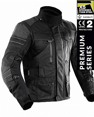 Veste De Protection Mc ImpermÉable Premium Dynatech Black Kevlar 17092:2020