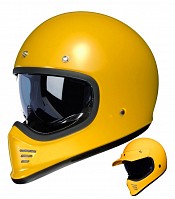 Schwarzer Royale Ii Retro Ece R22.06 Glänzender, Sonnenuntergangsgelber Motorradhelm