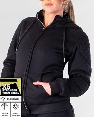 Lady Classic Ce 17092:2020 Hoodie Schwarz Motorrad-hoodie