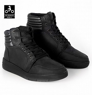 Schwarze Street Air Ankle Motorradstiefel Fullblack Ce Mc Sneakers