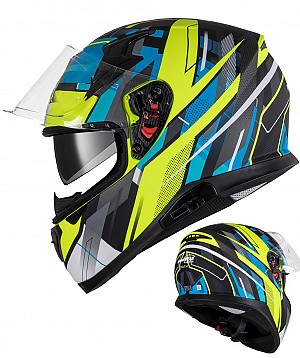 Casque Moto Eagle Race 917 Sv Bleu/vert Sv