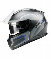 Casque Moto Bno Integral X3 Blue Matt Sunvisor