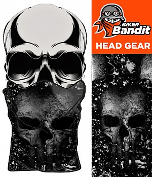 Skulldes White Bandanna Neck Tube NackvÄrmare Balaclava