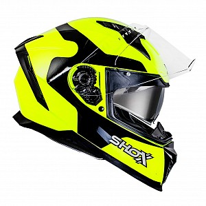 Shox Eclipse Vega Ece R22.06 Glänzend Hi-vis-gelb Integral Motorradhelm