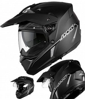 Axxis Mx803ds Wolf Ds Solid A1 Matt Schwarz Kreuz Motorradhelm