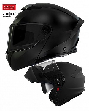 Nighthawk 22.06 Rabattable Noir Mat Ouvrable Casque De Moto