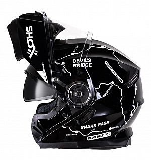 Shox Destination Route Gloss Black Flip Front Ece R22.06 Mc HjÄlm