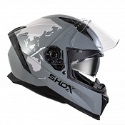 Shox Eclipse Atlas Ece R22.06 Glanz Grau Weiß Integral Motorradhelm