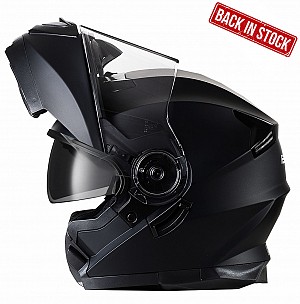 Bno Flipup-2 Mattschwarze Sonnenblende Motorradhelm