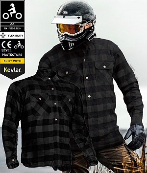 Kevlar Shirt Dunkelgrau Ce 17092:2020 Flannel Motorrad Shirt - Mcv