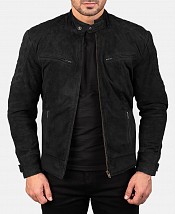 Nubuk Retro Schwarz Ce Premium Mc Lederjacke