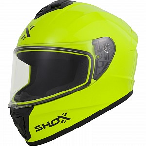 Shox Command Solid Ece R22.06 Jaune Haute Visibilité Integral Casque De Moto