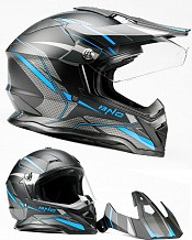 Bno Cross -3 Bleu Mat Dualsport Casque Moto/enduro Cross