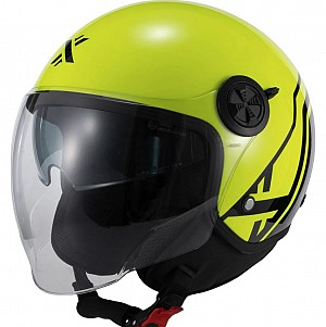 Shox Interceptor Sv Delta Open Face Gloss Black Hi-vis Jet Mc-helm