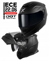 Phantom Axor 22.06 Flip Front Matt Black Casque De Moto Ouvrable