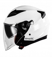 Shox Defender Solid Open Face Ece R22.06 Gloss White Jet Mc Helm