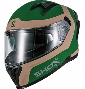 Shox Rapid Advance Matt Green Sand Integral Motorradhelm