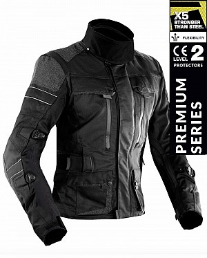 Lady Dynatech Black Kevlar 17092:2010 Ce Premium Wasserdichte Mc AllvÄdersjacke