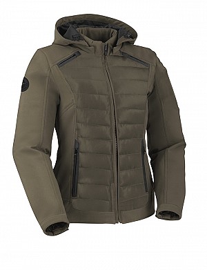 Lady Softshell Jc75 Armygreen Schwarze Allwetter-mc-jacke