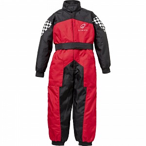 Junior / Barn Black Kids Fasttrack Rennanzug Schwarz Rot