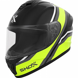 Shox Command Confine Ece R22.06 Jaune Haute Visibilité Integral Casque De Moto