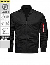 Blouson Bomber Noir Inferno Premium Ce 17092:2020 Veste Mc ImpermÉable