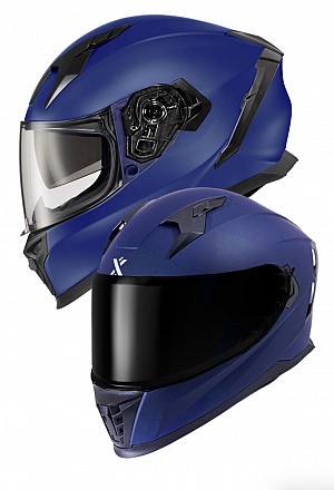 Shox Sv Eclipse Solid Ece R22.06 Casque Mc IntÉgral Mat Deep Blue Casque De Moto