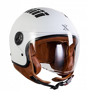 Shox Jetstream Solid Open Face Ece R22.06 Gloss White Jet Mc Helm