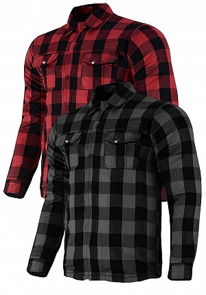 Biker-shirt Rot/grau Ce-a Flanell-mc Skjorta