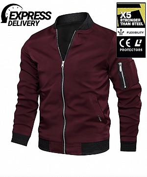 Kevlar Bomberjacke Ce Aa 17092:2020 Winered Motorradjacke - Mcv