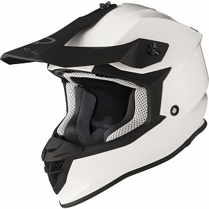 Black Gravel Solid Gloss White Motocross 1003 Crosshelm