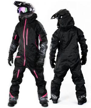 Lady Snowpeak Pink Overall Atv/snowmobile Ce All Weather Textile Snow Suit