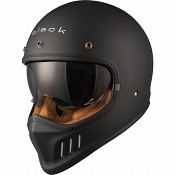 Casque De Moto Rétro Solide Black Royale Noir Mat 3003