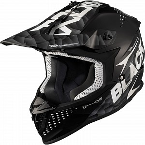 Casque Cross Gravel Track Noir Blanc Motocross 1003