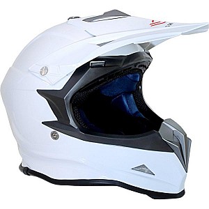 Shiro Mx-307 Motorcross Croix Blanche Casque De Moto