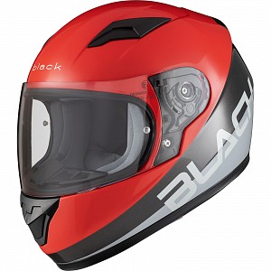 Schwarz Fasttrack Rot/grau Control Kids Junior Motorradhelm