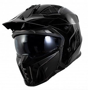 Streetfighter Sv Noir Brillant Vintage Poli Noir Ece 22-06 Mc / Cross Casque De Moto