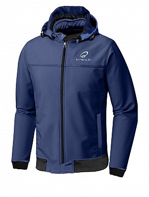 Black Premium Soft Shell Motorcycle Hoodie Blue Ce-a Mc Jacka