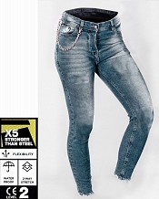 Lady V2 Cruiser Wp Retro Bleu Ce 17092a Bobber Moto Jeans